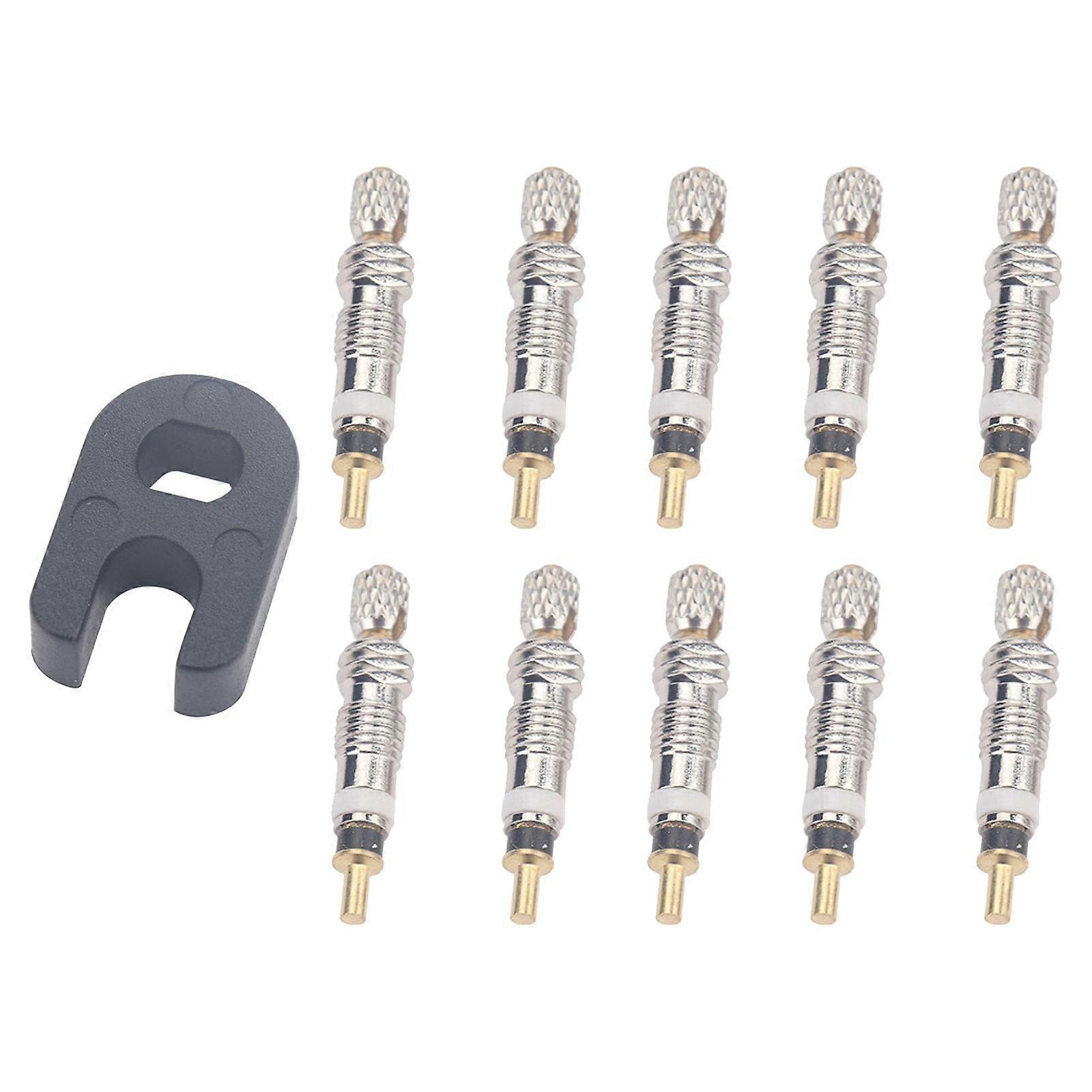 Generic Presta Valve Core Kit Universal Brass Professional with Removal Tool 10Pcs