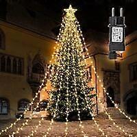 Guirlande Lumineuse Sapin de Noel Exterieure avec toile, 315 LED/9 3.6m Guirlande Sapin Lumineuse, 8 Modes IP44 Led Lumires Dcoration Exterieur Nol, M