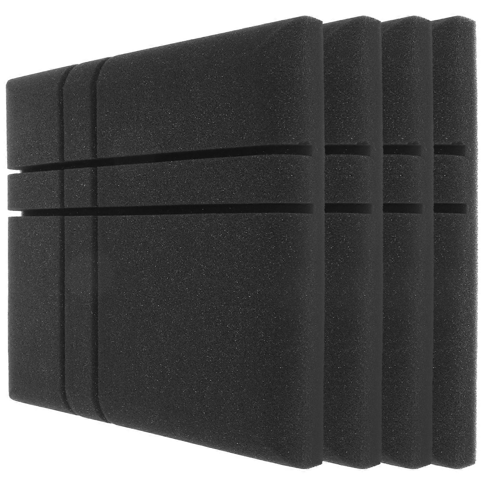 4pcs Adhesive Acoustic Sponge Panel Studio Soundproofing Panel Pad Fire Resistant Sound Proof Padding