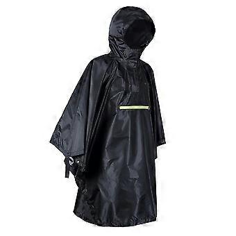 Waterproof Rain Poncho Cycling  Raincoat Reflective Strip Black