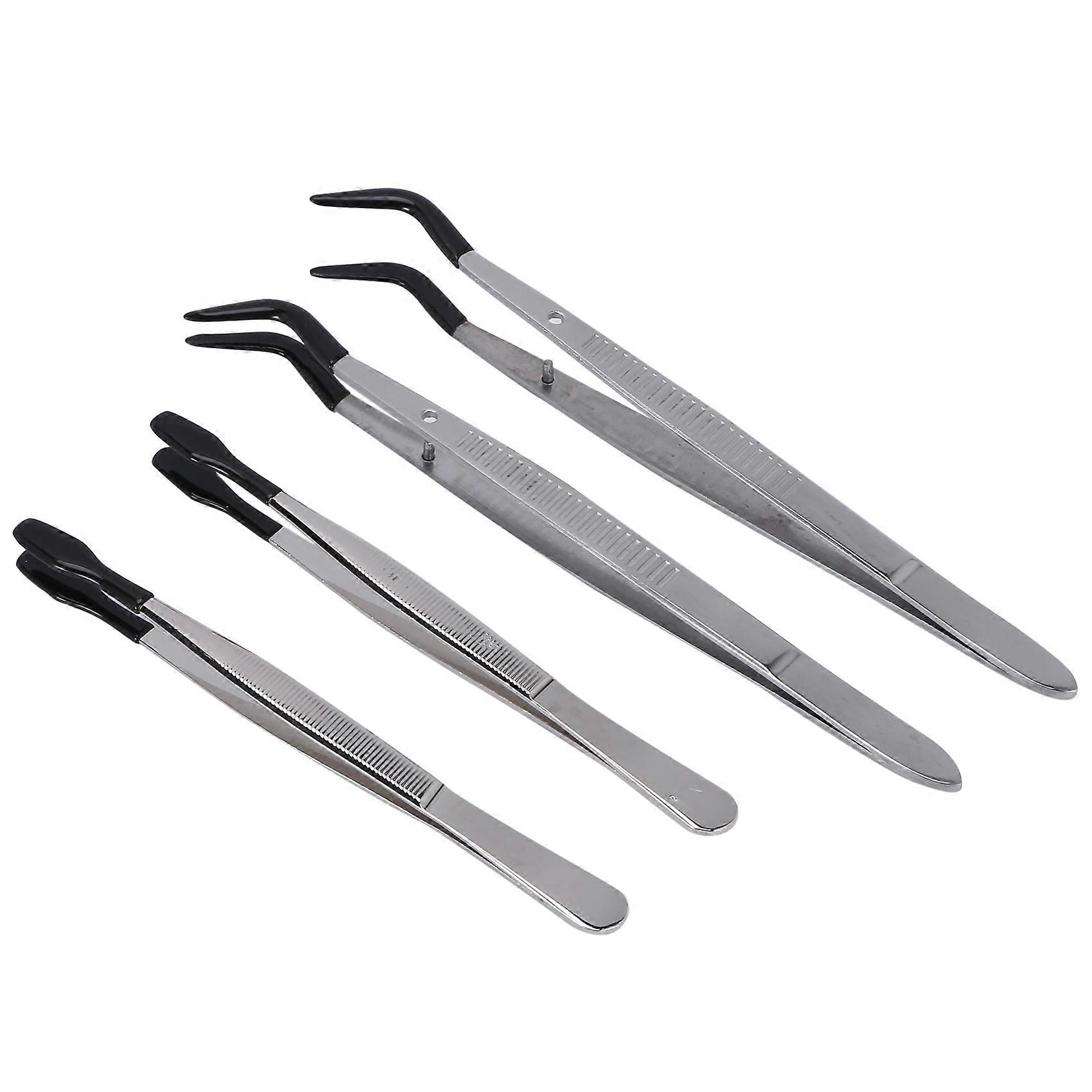 4 Pcs of Rubber Tip Tweezers Set for Craft Laboratory Industrial Hobby Tweezers Pliers Jewelry Stam