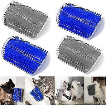 Cat Self Groomer, 2 Pack Cat Grooming Brush, Wall Corner Groomers Soft Grooming Brush Cat Massage