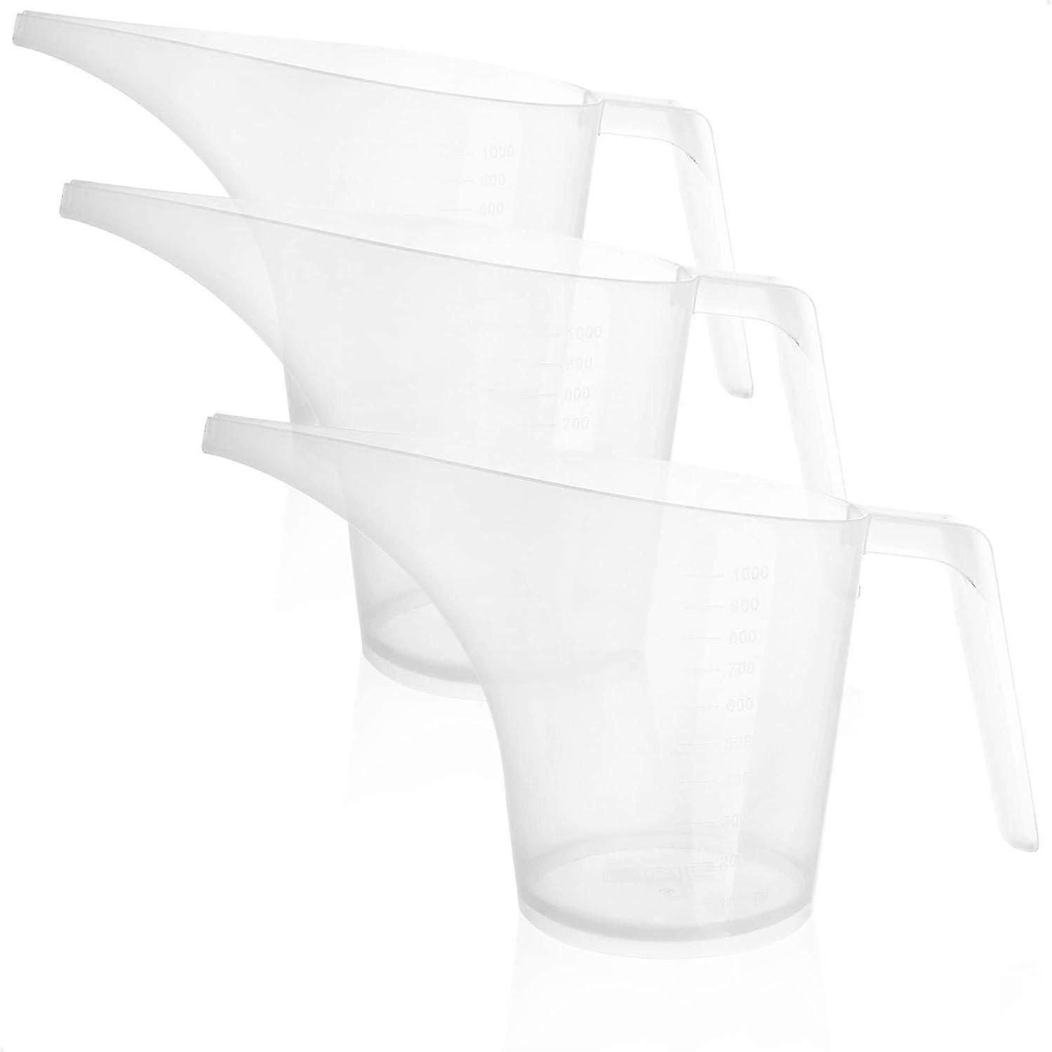 3x Funnel Pitcher - Watering Can With Spout - Transparent Funnel - Dosing Can For Soap Making
