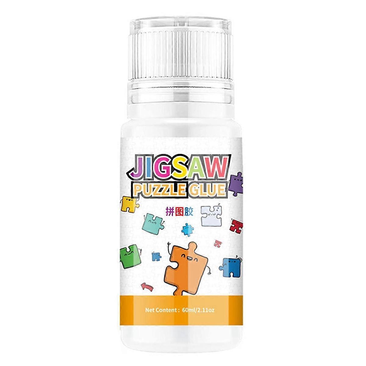 Jigsaw Puzzle Glue, 60ML Jigsaw Glue with Sponge Head, Non- and Quick Dry Puzzle Sealer