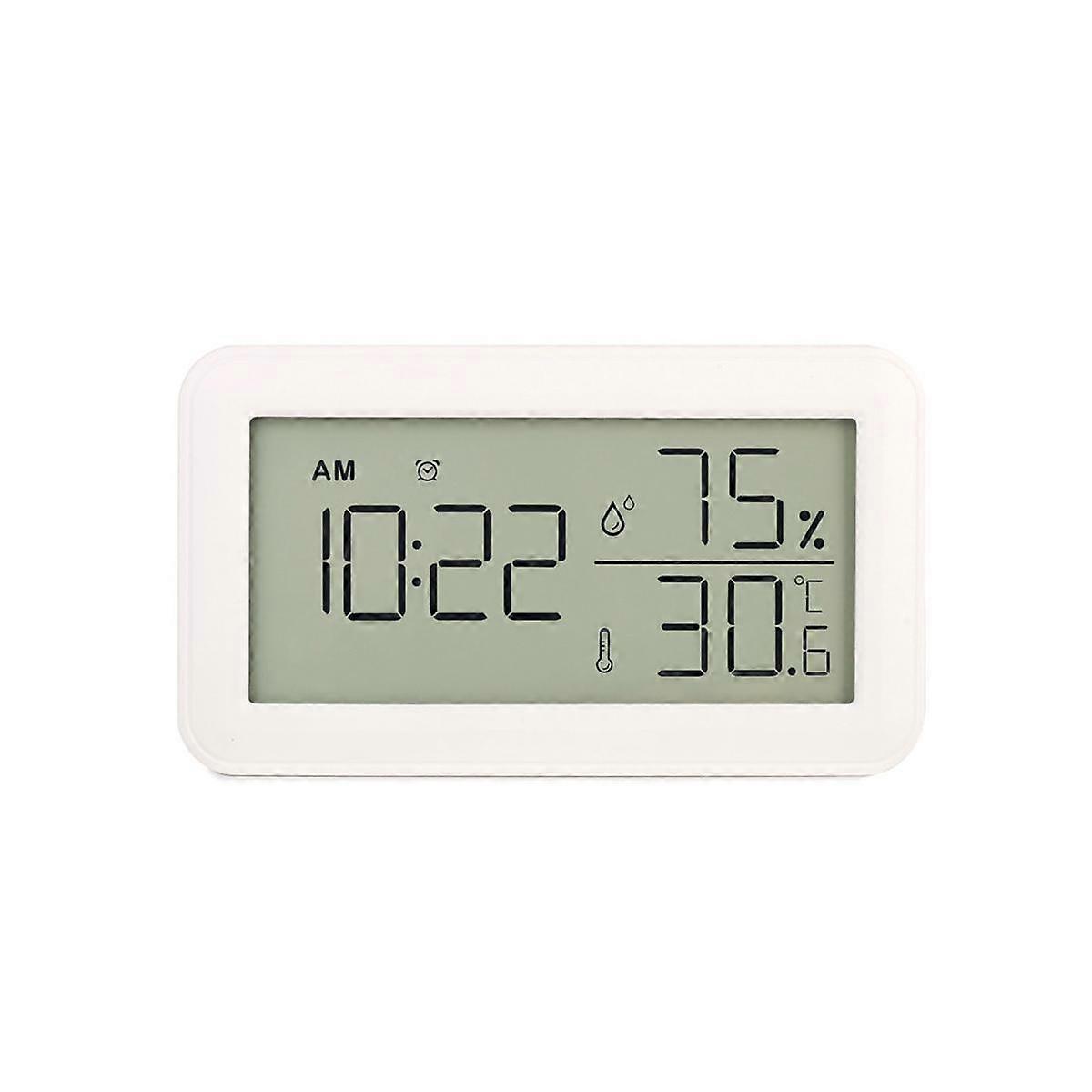 Thermometer Hygrometer Indoor with Alarm Clock, LCD Digital Thermometer, for Room, Living Room, Win