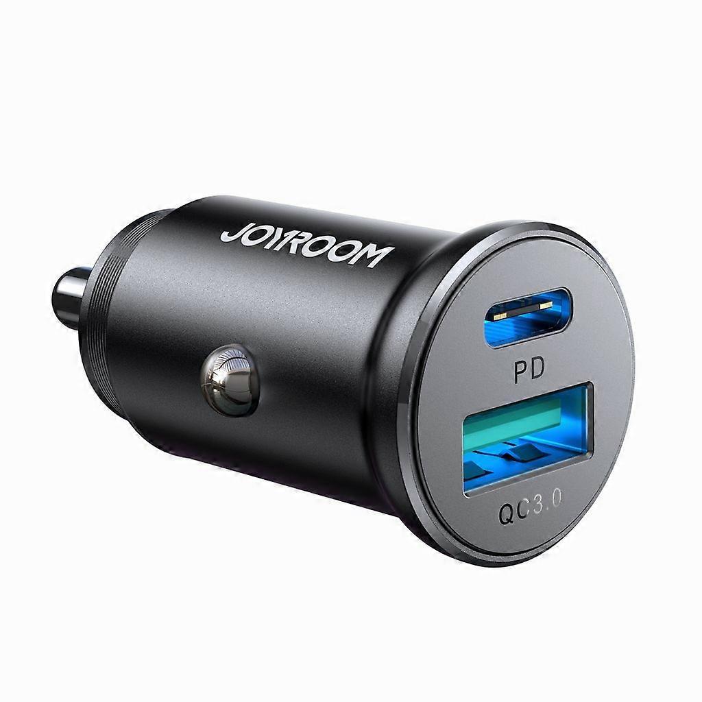Joyroom Mini Caricabatteria da Auto USB-A e USB-C 30W, PD
