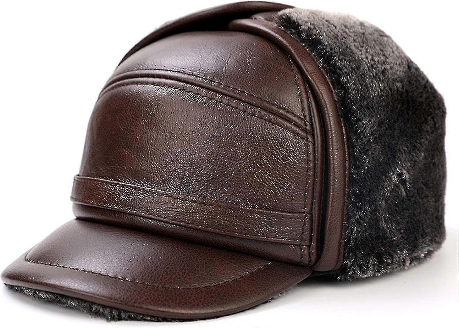 Berretto Di Lei Feng In Anziano Cappello Caldo Di Spessore Cappello Anziano Cappello Vecchio Uomo (colore : Marrone, Taglia : Xxl)