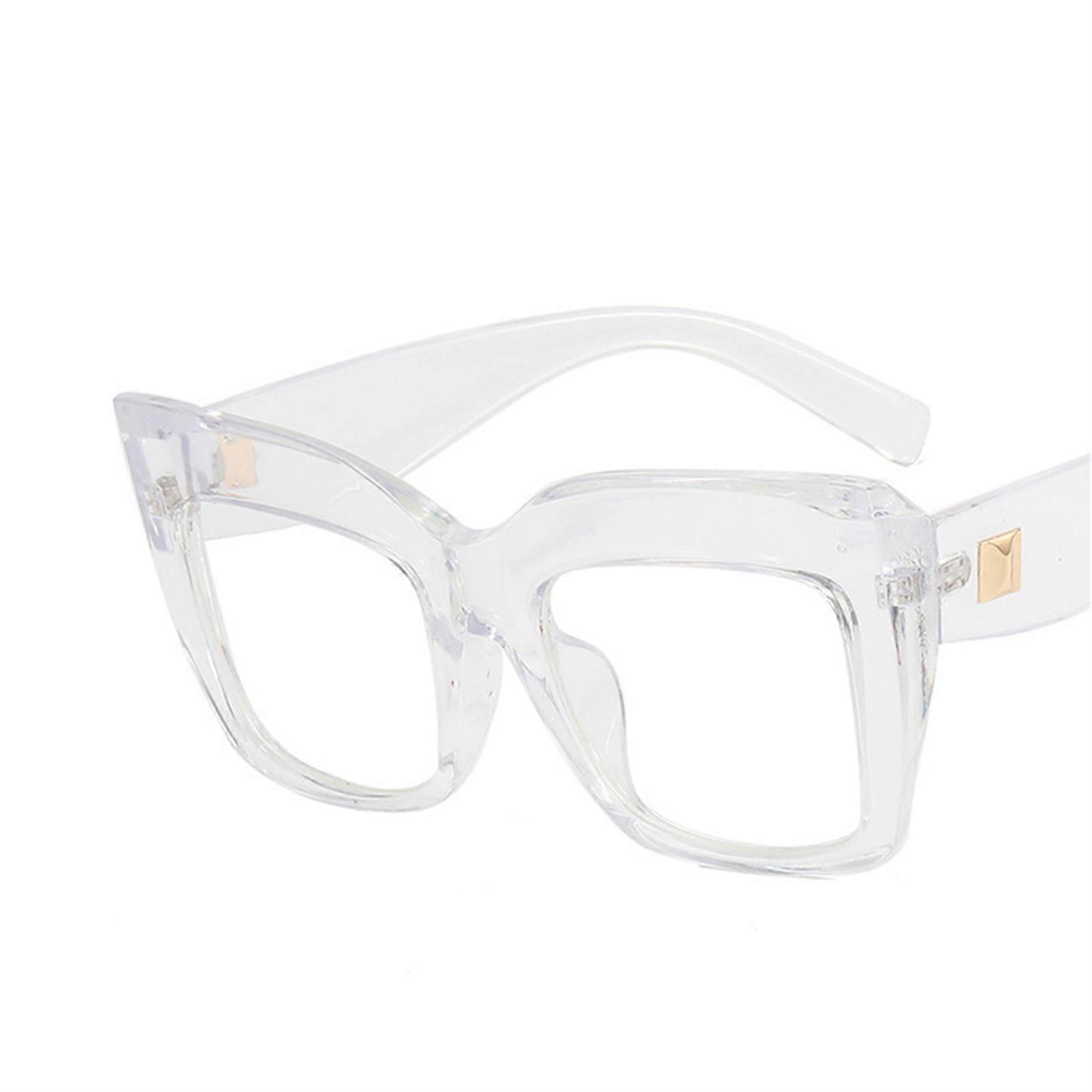 Large Oversized Bold Frame Clear Lenses Anti-UV Block Glare Eye Protection for Anti Fatigue Unisex Use