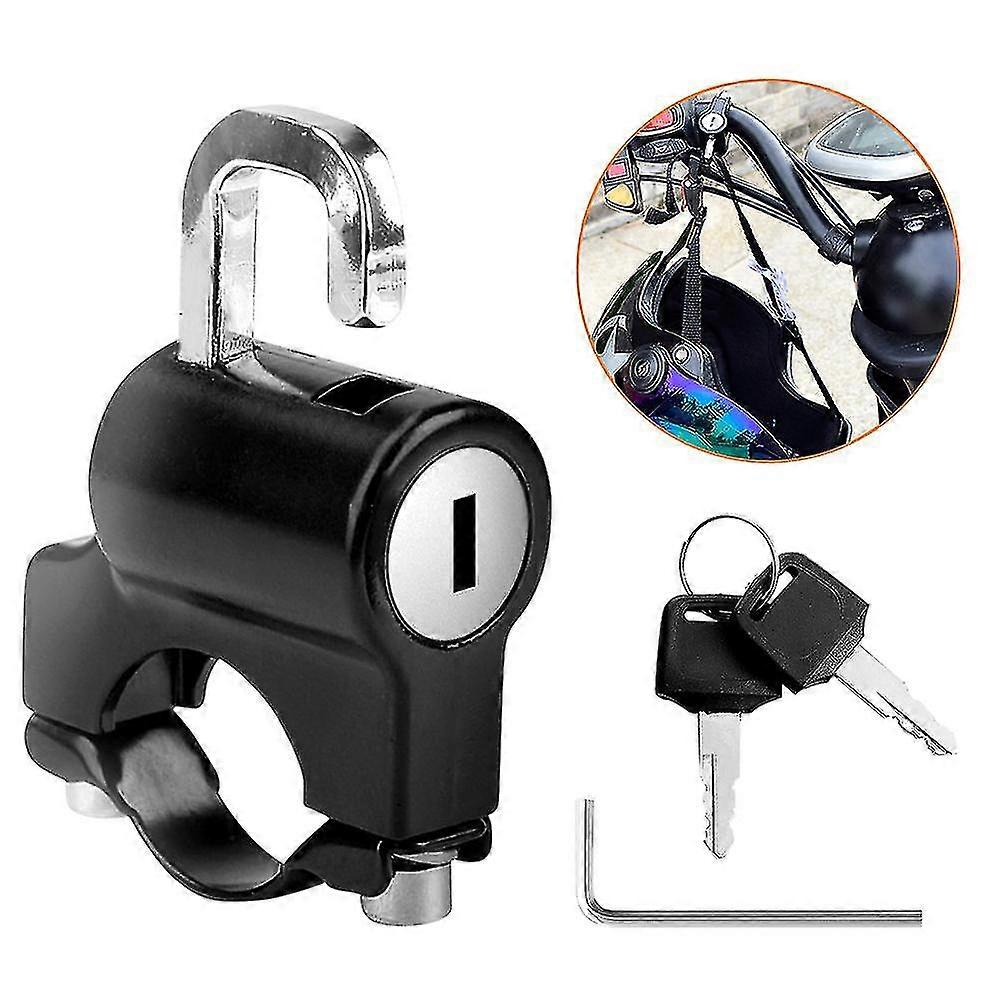 Universal Motorcycle Helmet Lock Anti-theft Helmet Security Lock Metal Black With 2 Keys fq