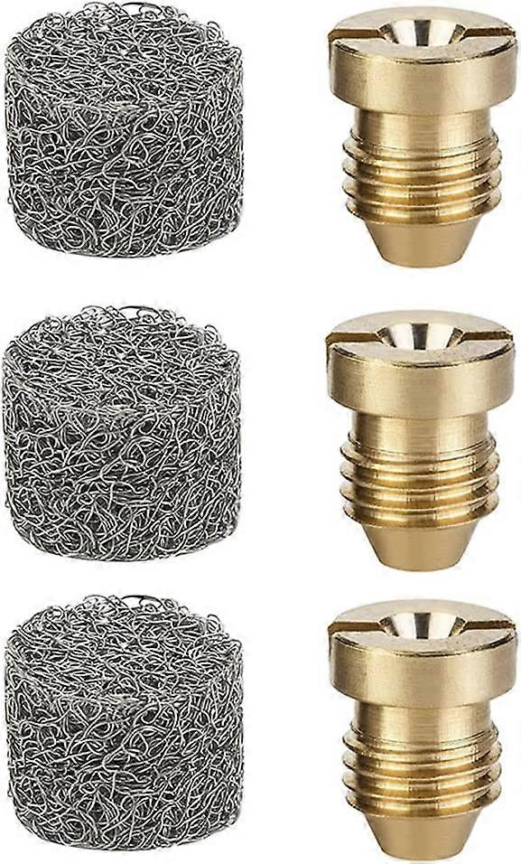 3pcs 1.1mm Brass Foam Cannon Orifice Nozzle Tips and 3pcs Foam Maker Mesh Filter for Snow Foam Lance Replacement Parts(Y08-6)