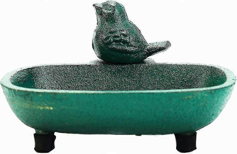 Solid Cast Iron Soap Dish - 12.8 10 7.2cm - Antique / Retro Green Style