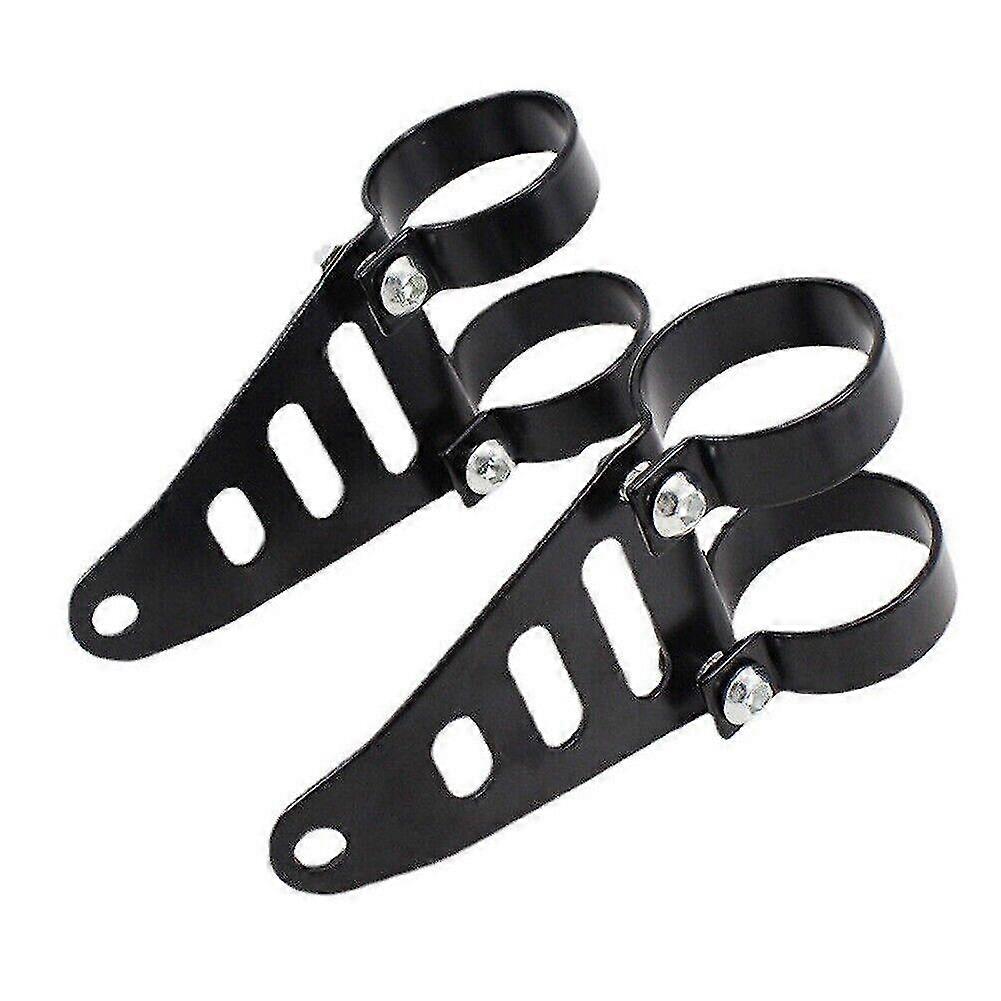 Yaju Motorcycle Front Fork Headlamp Bracket Part Headlight Bracket Mount Clamp Kit. (black)(2pcs)