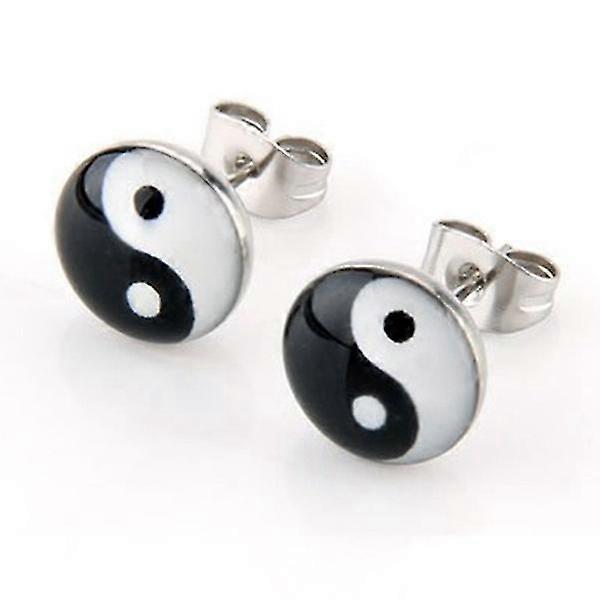 Coppia Orecchini Round Pin Yin e 10mm