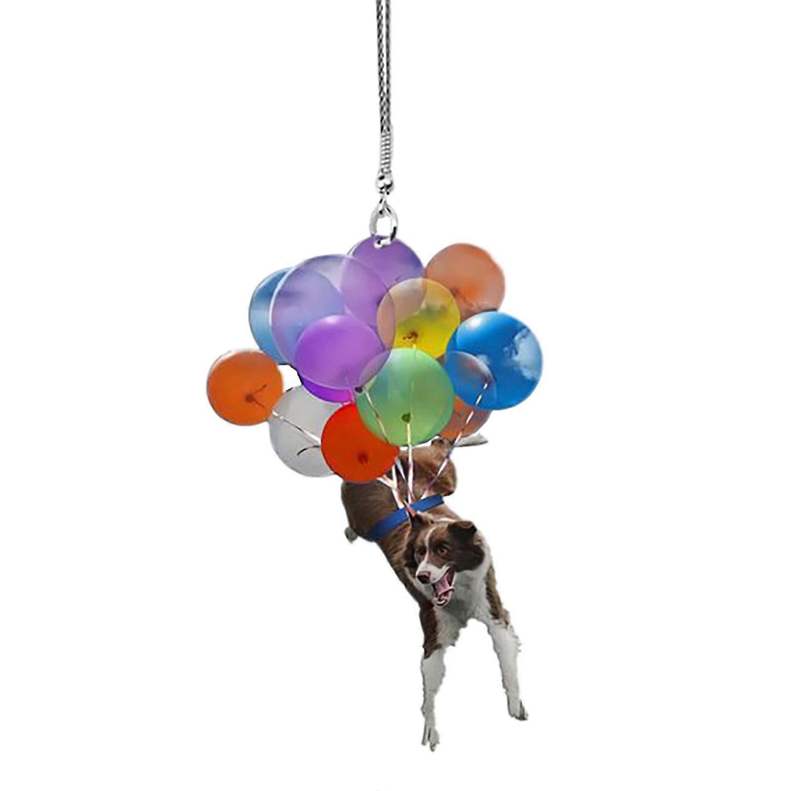 Cute Dog Car Hanging Ornament With Colorful -balloon Hanging Ornament Decors Hot