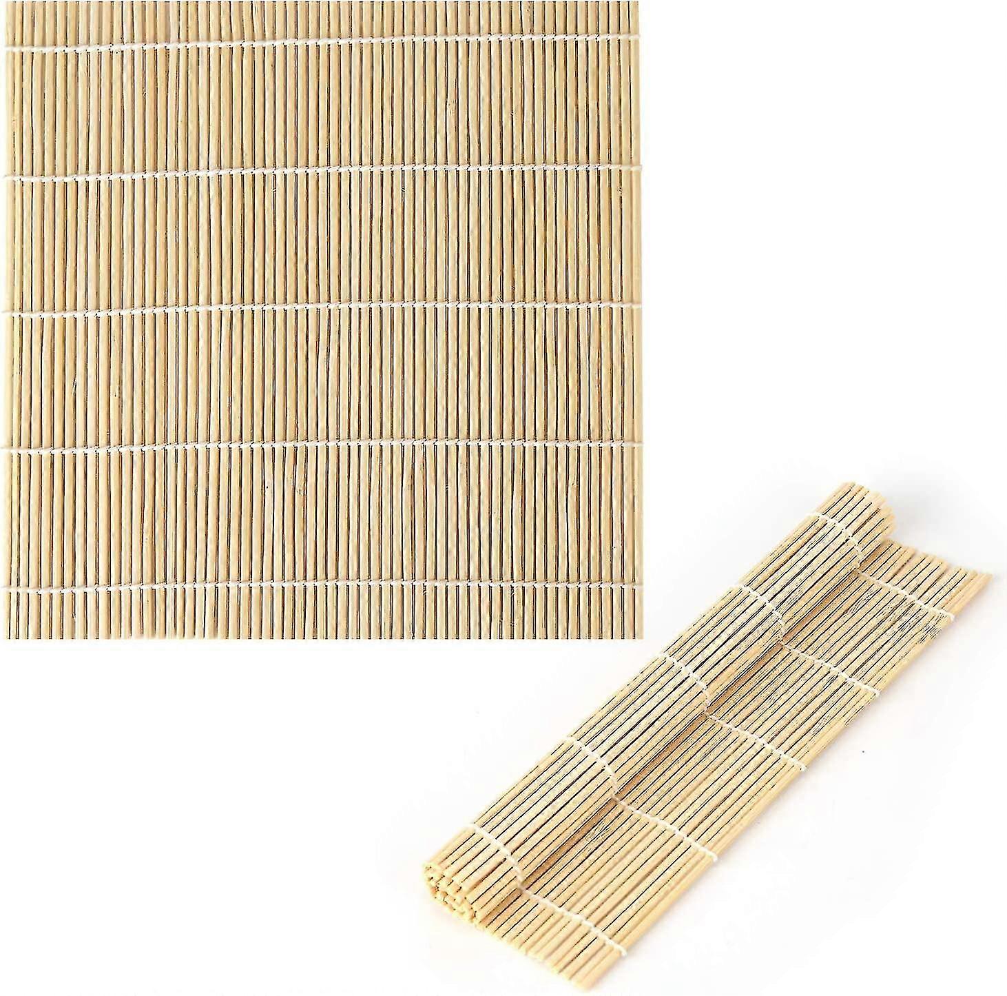 9 X 9.5 Inch Natural Bamboo Sushi Mat Sushi Making Tool Sushi Roller For Making Sushi (2pcs)