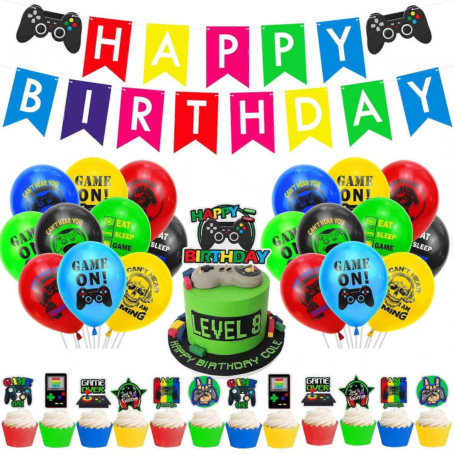 game-themed party balloon set