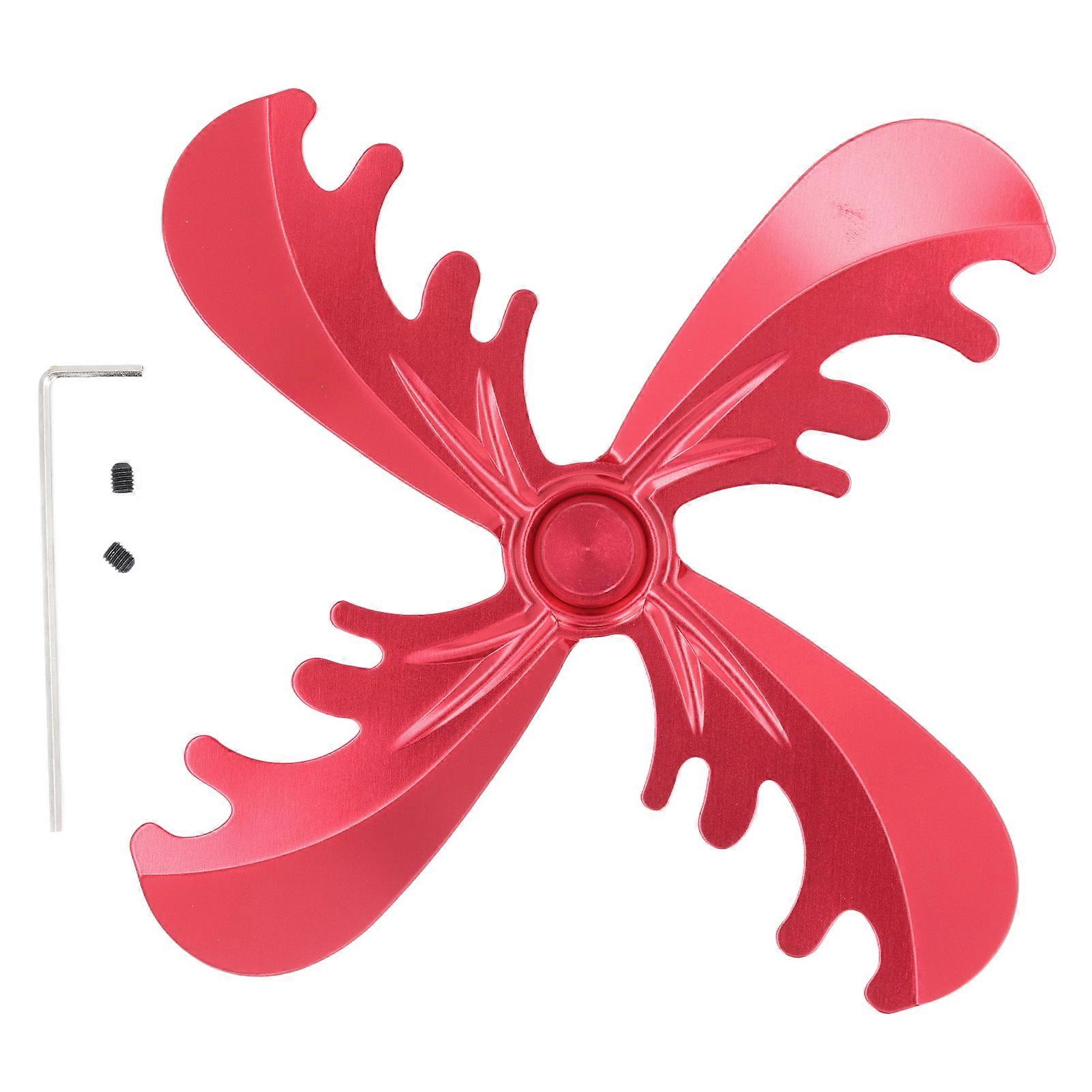 להב מאוורר כיריים 180 מ"מ 4 להבים מופעל בחום סגסוגת אלומיניום בצורת קרן אביזר להב מאוורר לאדום ביתי