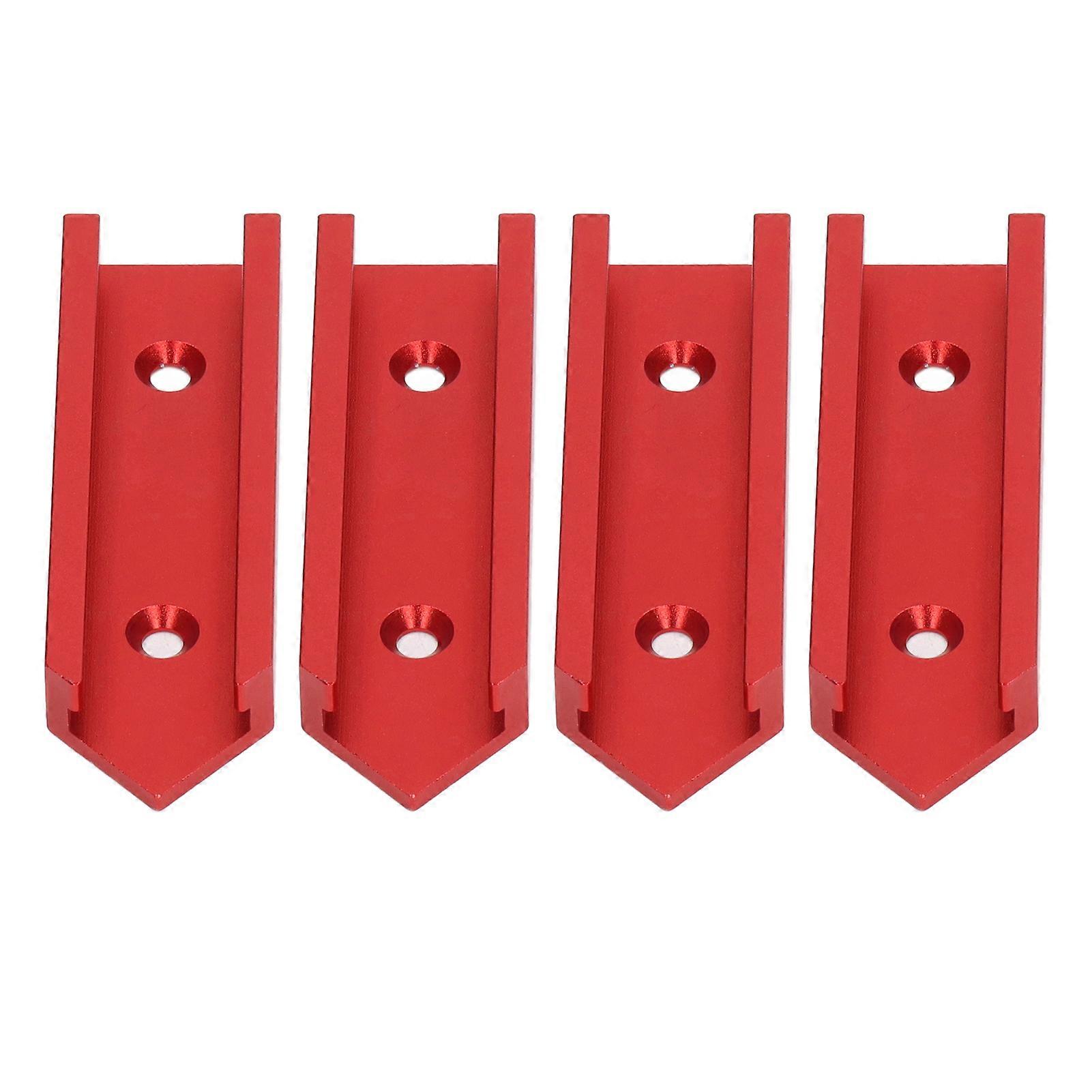 4Pcs T Track Connector Aluminium Alloy 100mm Length 30mm Width Unviersal for Woodworking Red