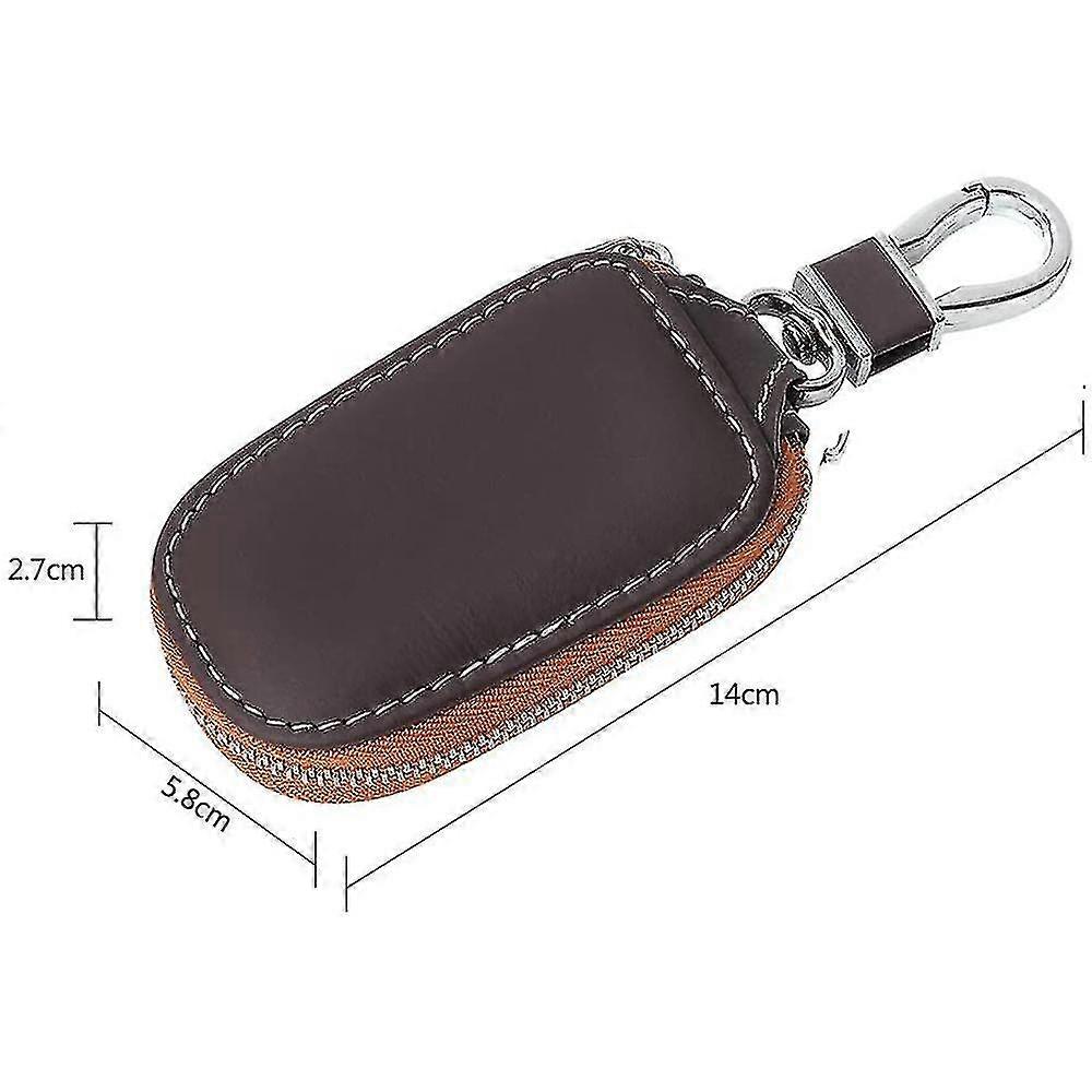 Car Key Case Holder Leather Car Key Chain Bag Car Remote Key Fob For Car Keychain Zipper Bag