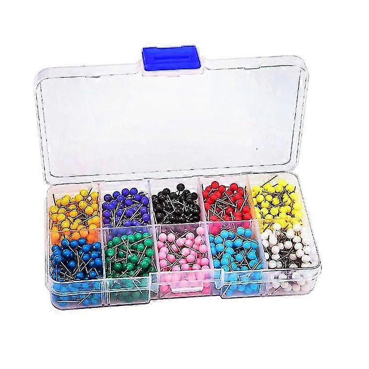 Push Pins 500-count Map Tacks Marking Pins Plastic Beads Head