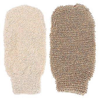 2pcs Jute Bath Gloves