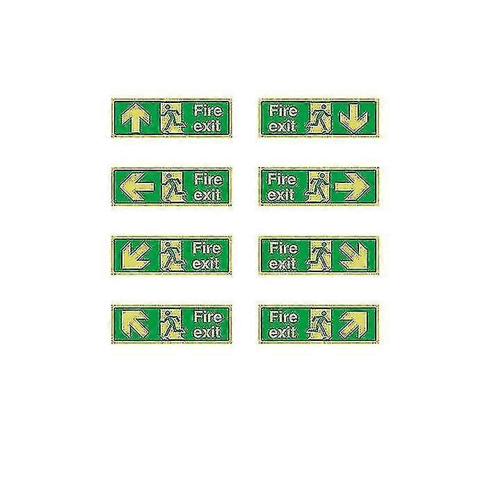 30x10cm Fire Exit Sign Sticker Direction Emergency Escape Drill Safety