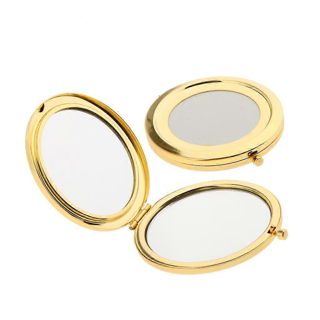 10x 2 X Mini Folding Round Double Double Compact Make Up