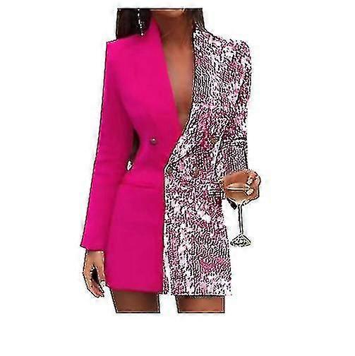 Women Fashion Colorblock Sequins Long Sleeve Double Breasted Bodycon Blazer | Fruugo NO Women Fashion Colorblock Sequins Long Sleeve Double Breasted Bodycon Blazer | Fruugo NO