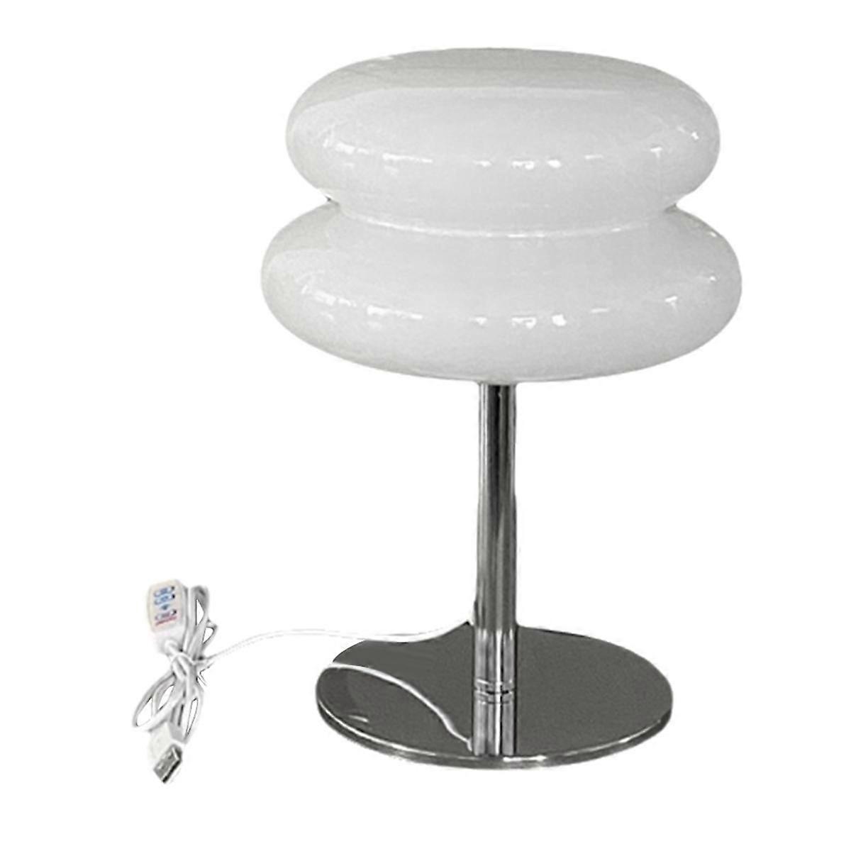 レトロなエッグタルトランプミッドセンチュリーモダンマッシュルームランプUSBデスクランプ三色調光リビングルーム