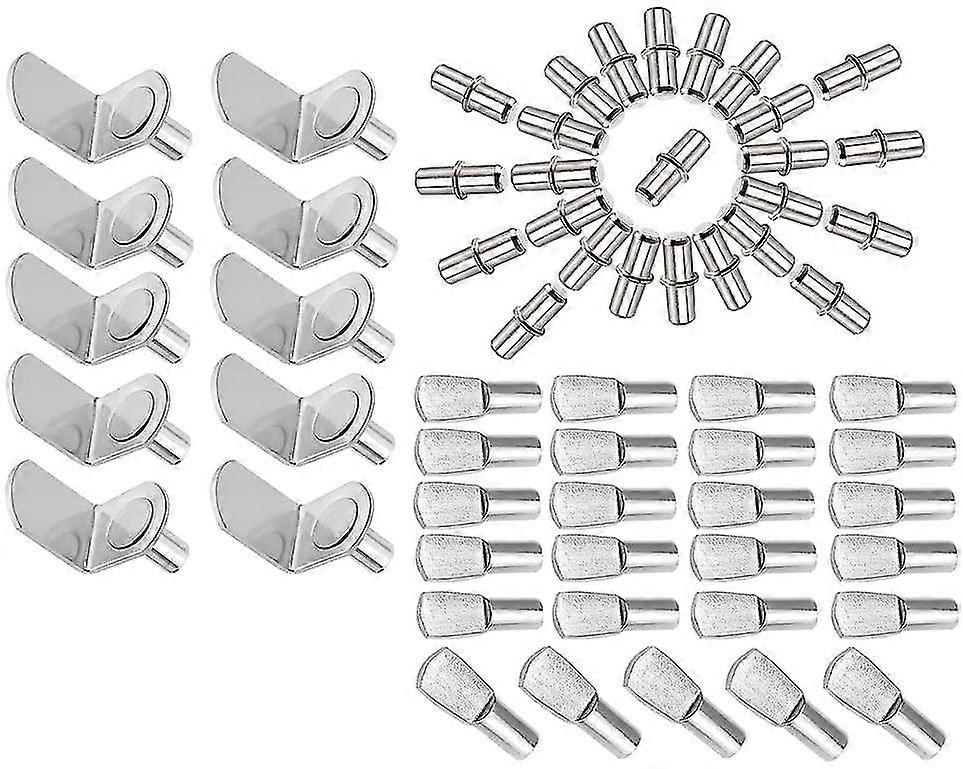 3 أنماط من دبابيس دعم الجرف المعدني بما في ذلك الأقواس على شكل حرف L / رفوف نمط ملعقة مسطحة / دبابيس الجرف الشكل أسطواني لخزائن خزانة الكتب