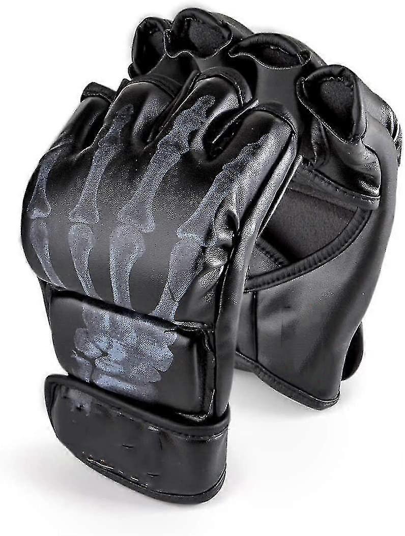 Γάντια, γάντια αγώνα πυγμαχίας μισών δακτύλων Mma Mitts με ρυθμιζόμενα γάντια Ufc ζωνών καρπού για την εκπαίδευση τσάντας διάτρησης Sanda (ένα μέγεθος ταιριάζει περισσότερο)