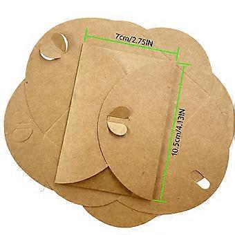 10 Pack Kraft Paper Envelopes With Ribbon - Small Gift Card Envelopes For Christmas, Birthday, Invitations