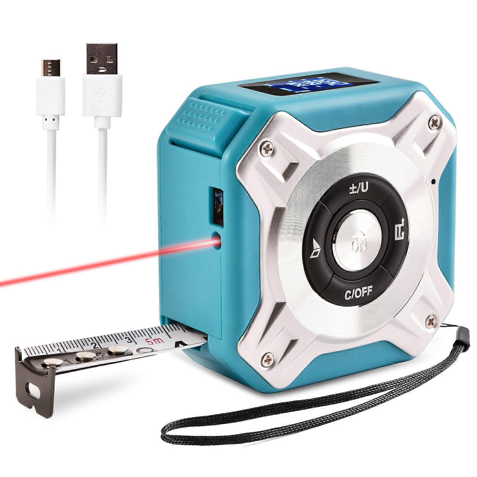 (Blue)40 Meter Laser Measuring Tool Digital Measuring Tape