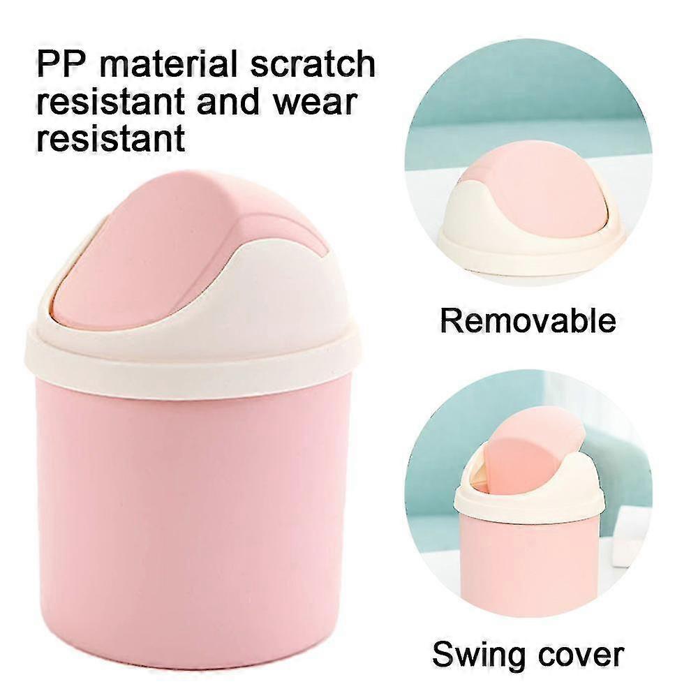 Plastic Mini Wastebasket Trash Can Tiny Desktop Waste Garbage Bin