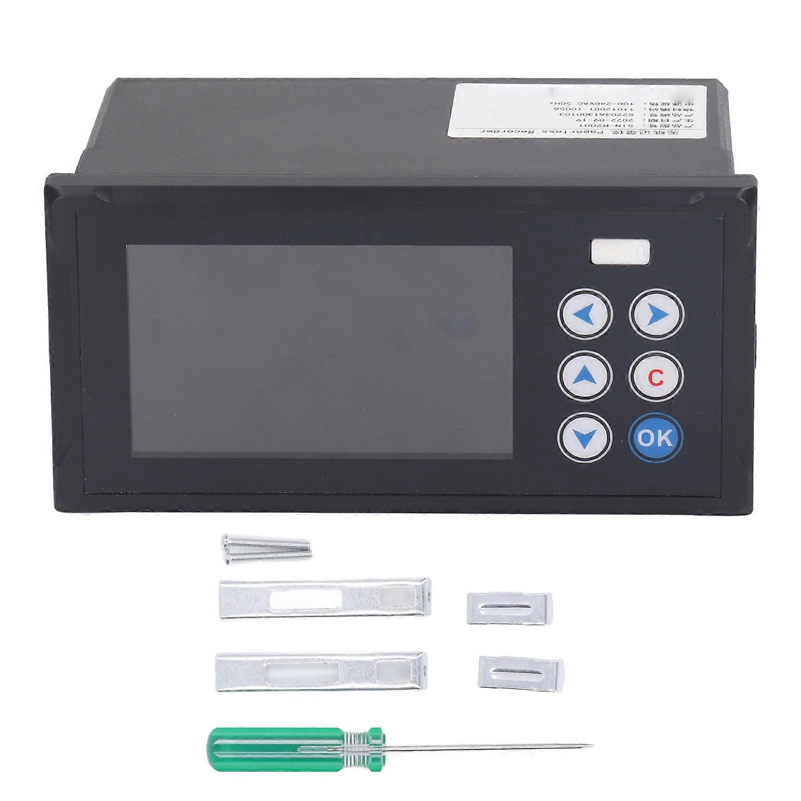 4 Inch Multi Channel Temperature Recorder 4 Channel 2 Alarm Digital Paperless Temperature Meter 100 to 240V