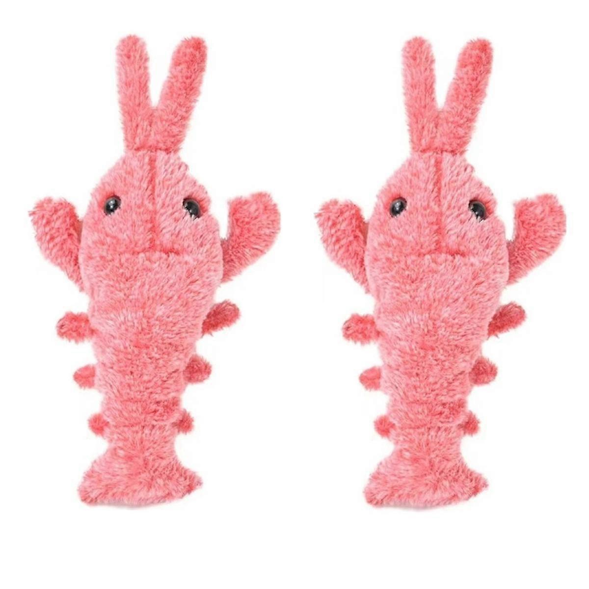 Electric Jumping Cat Toys, Simulation Lobster Dog Toy, USB Charging with Catnip Plush Cat Toy, Pet Dog Cats Stuffed,B