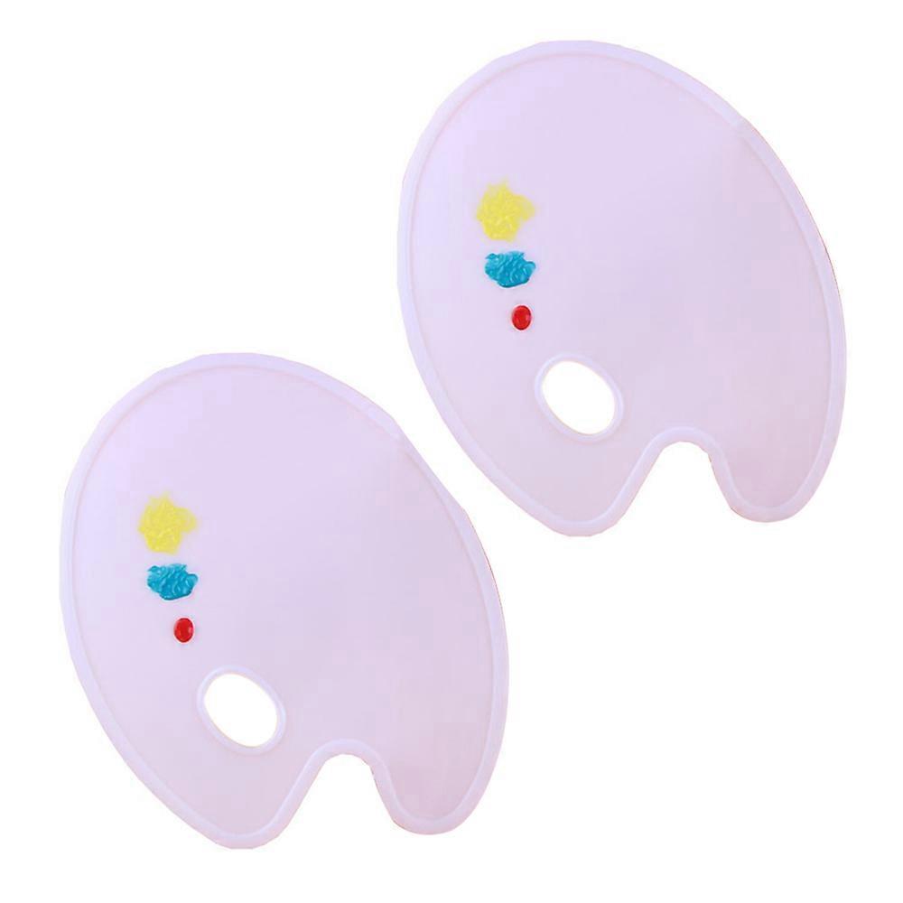 Elliptical flat plastic color palette PP hand-painted color palette for adults, children and students