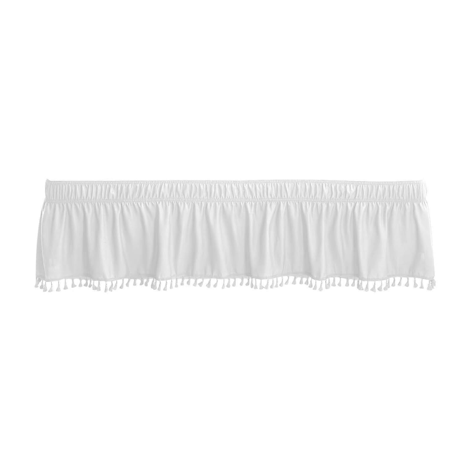 Solid Color Wraparound Elastic Bed Skirt Stretchy Built-in Bed Apron FAN0824