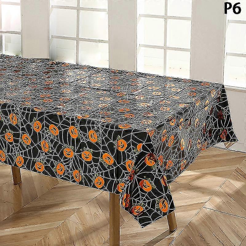 1pc Halloween Tablecloth Pumpkin Spider Web Bat Ghost Table Cover Party Decor