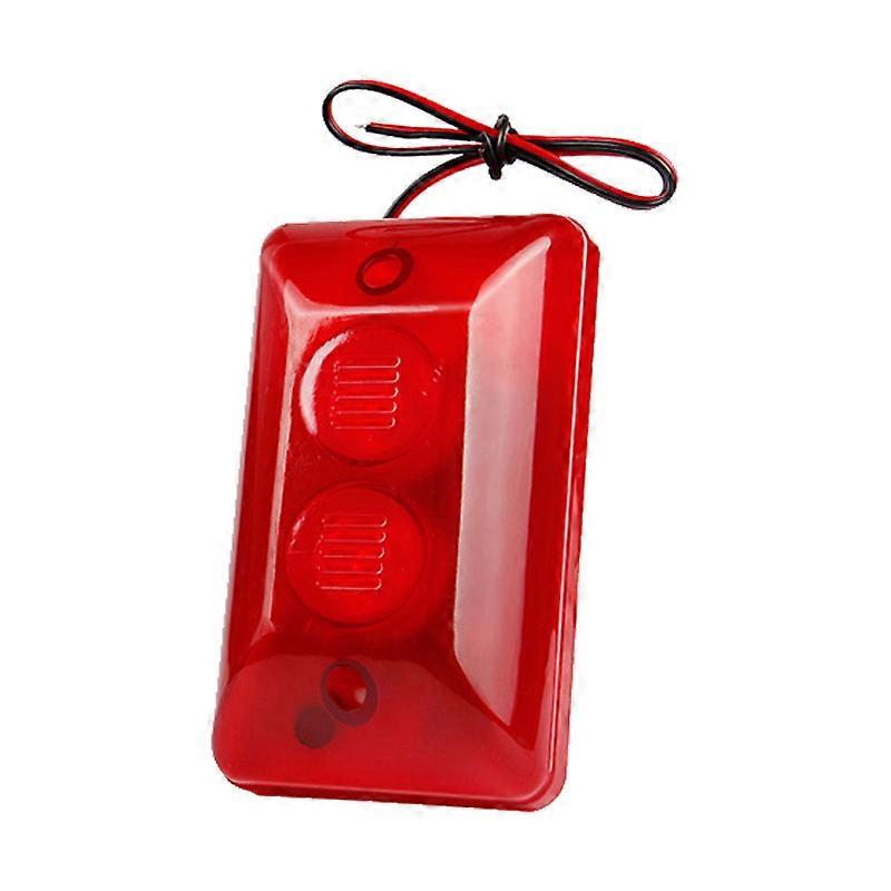 Wired Strobe Siren 120dB Sound Outdoor 12V with Flashing Red LED Light