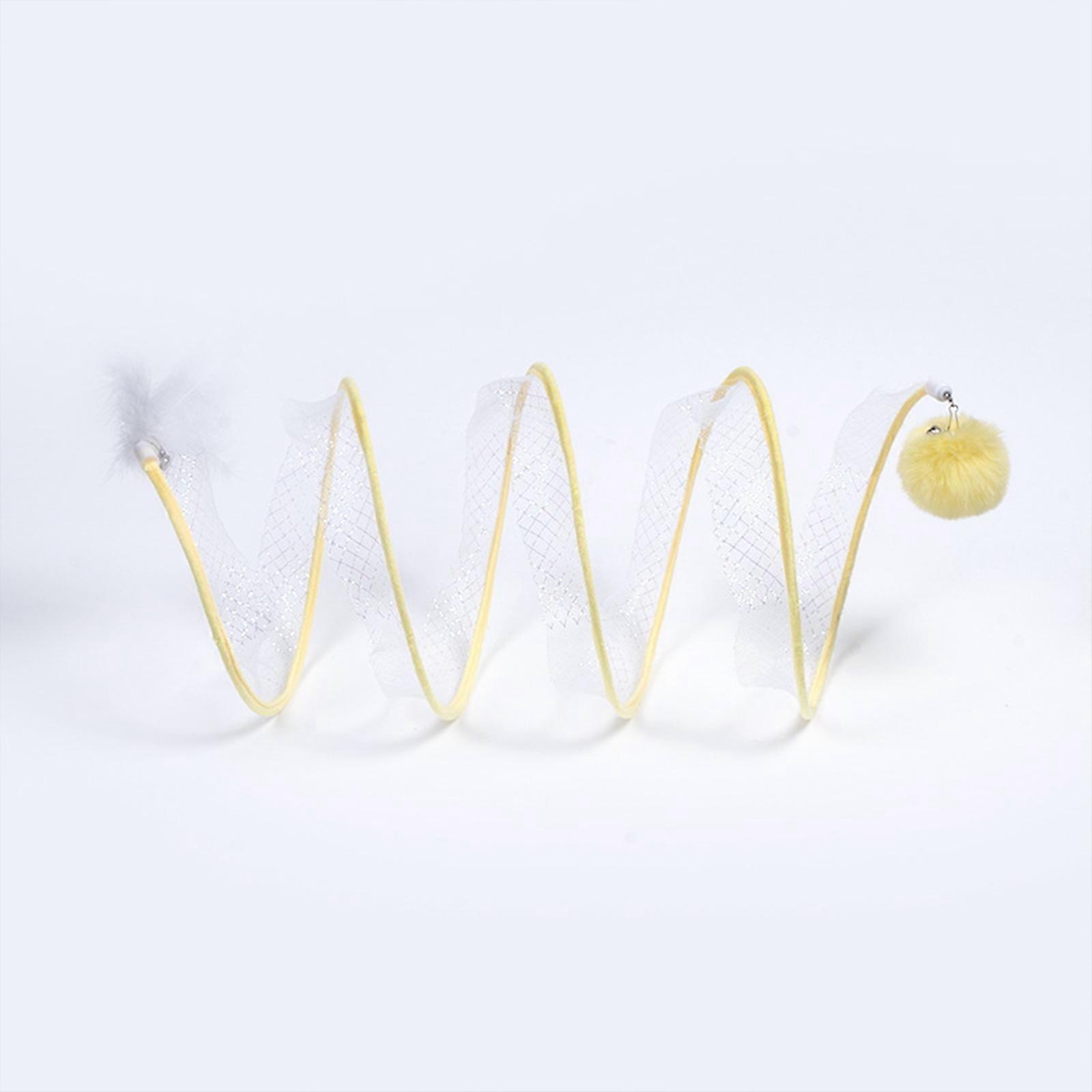 Folded Cat Tube Tunnel, Cat Toys for Indoor Cats Large,Cat Tunnel Bed for Kittens, Decompression Interactive Cat Springs Toys