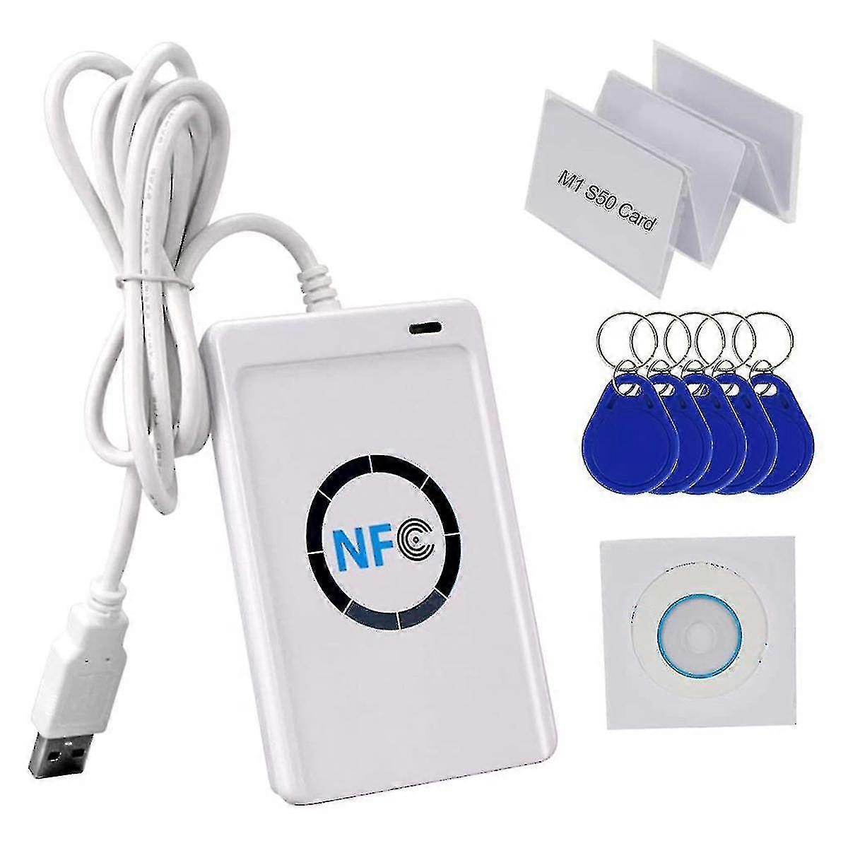 Acr122u 13.56mhz Rfid Copier Contactless Smart Card Reader Writer Nfc Programmer W/usb Cable, , 5x