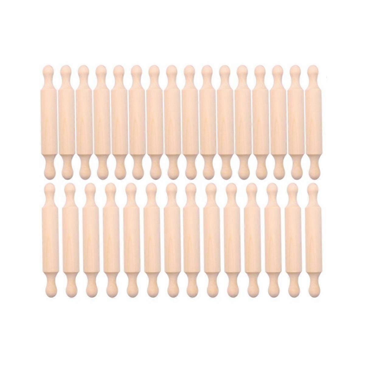 20 Pieces Wooden Mini Rolling Pin 6 Inches Long Kitchen Baking Rolling Pin Small Wood Dough Roller