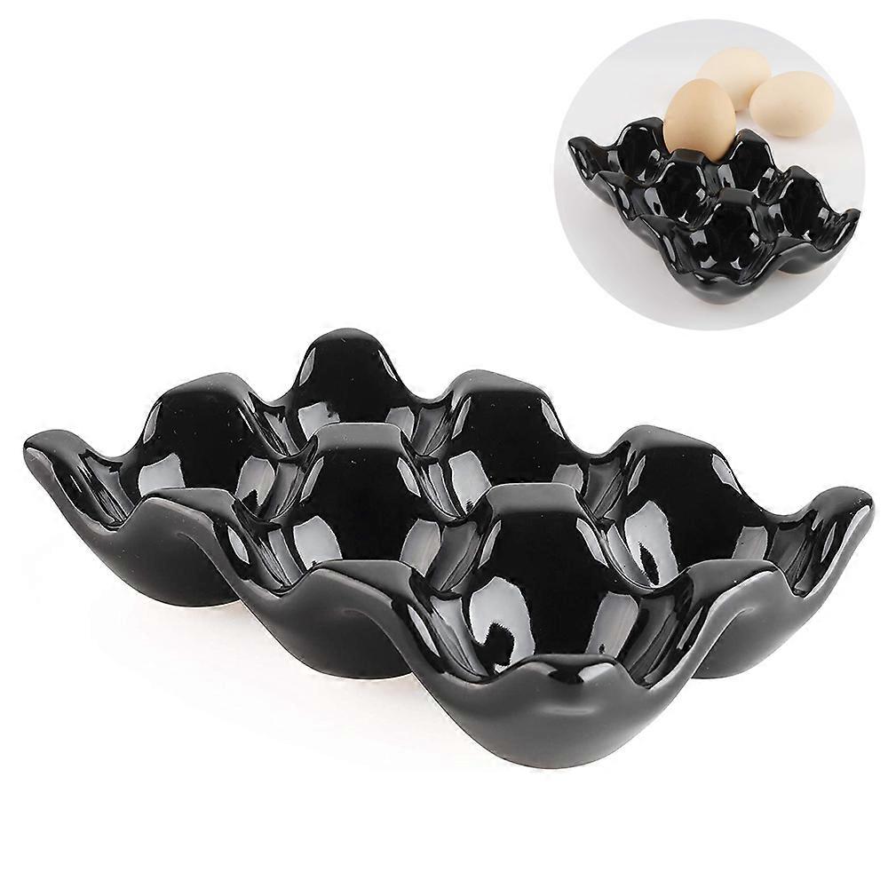 Ceramic Egg Plate, Kitchen Restaurant Fridge Storage and Cookable Egg Porcelain Decorati