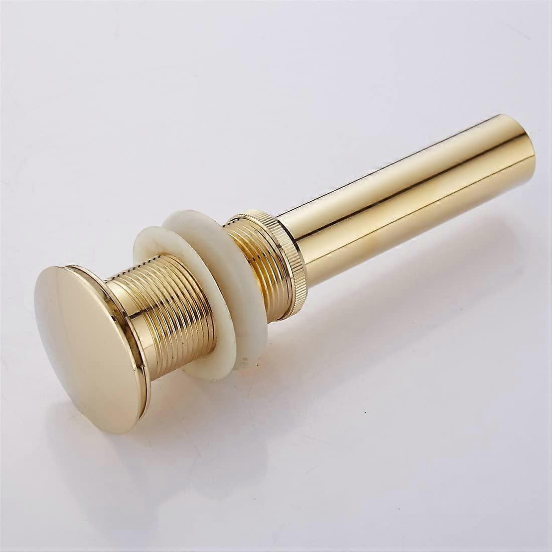 Fong Modern Pop-up Retro Sink Plug Waste Clicker without Overflow Bronzed Brass Universal Sink Drainer Valve Basin Siphon without Overflow Hole Polish