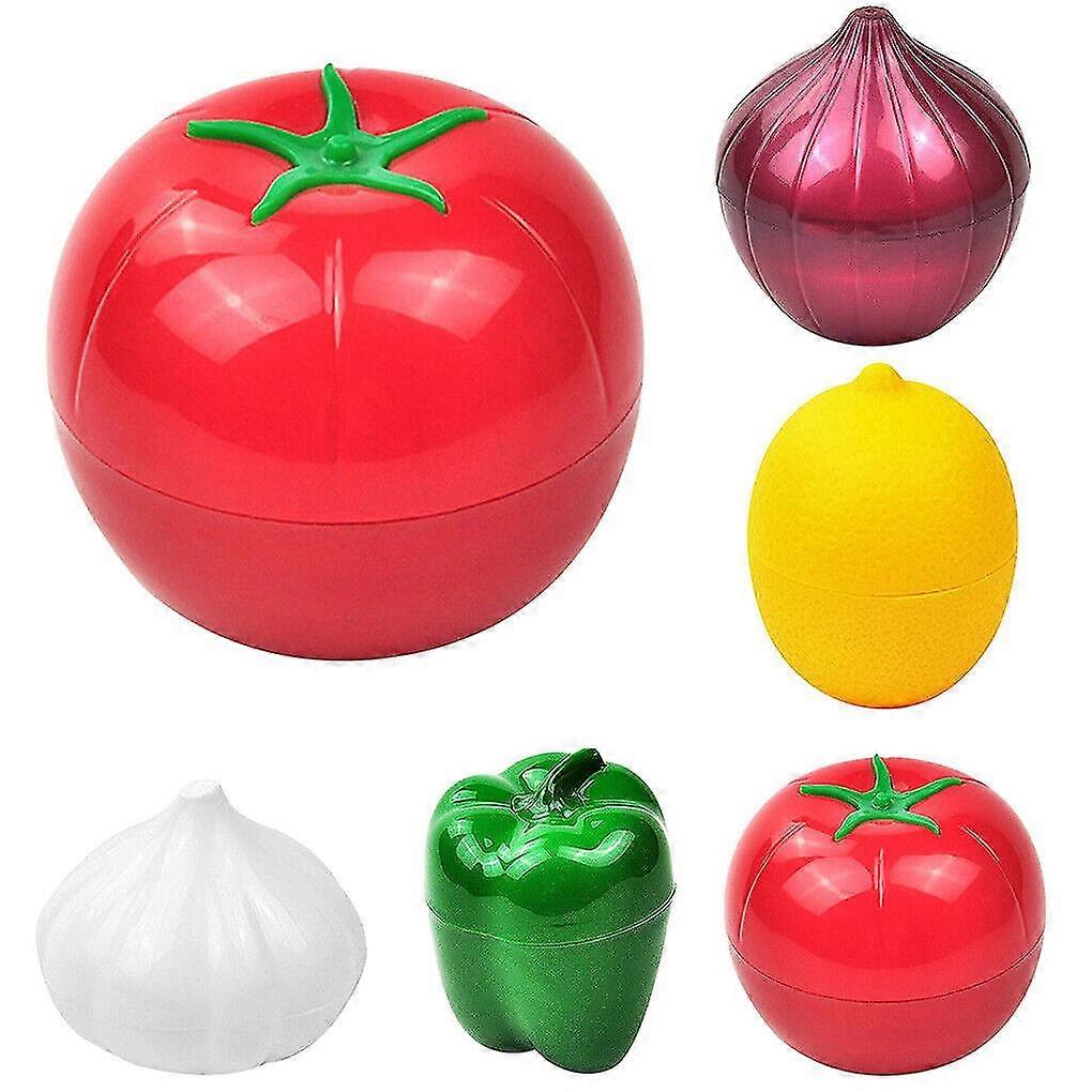 2x Vegetable Shape Food Storage Box Plastic Reusable Fresh-keeping Fruit Container