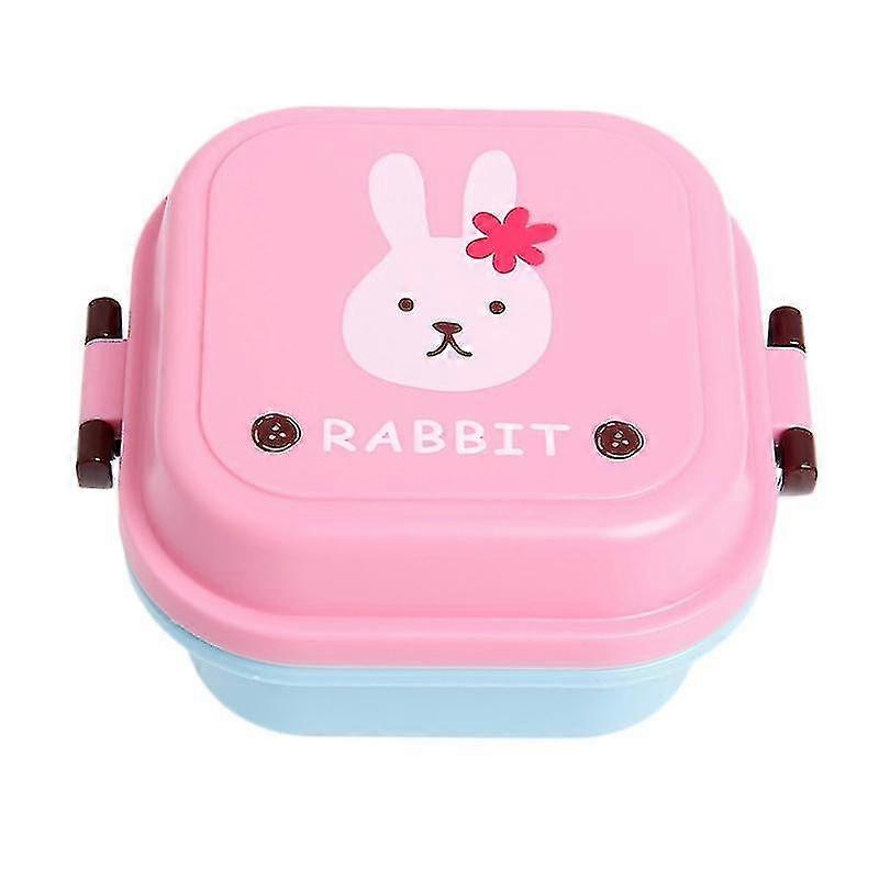 Kids S Bento Lunch Box Portable 2 Layer Food Container Case
