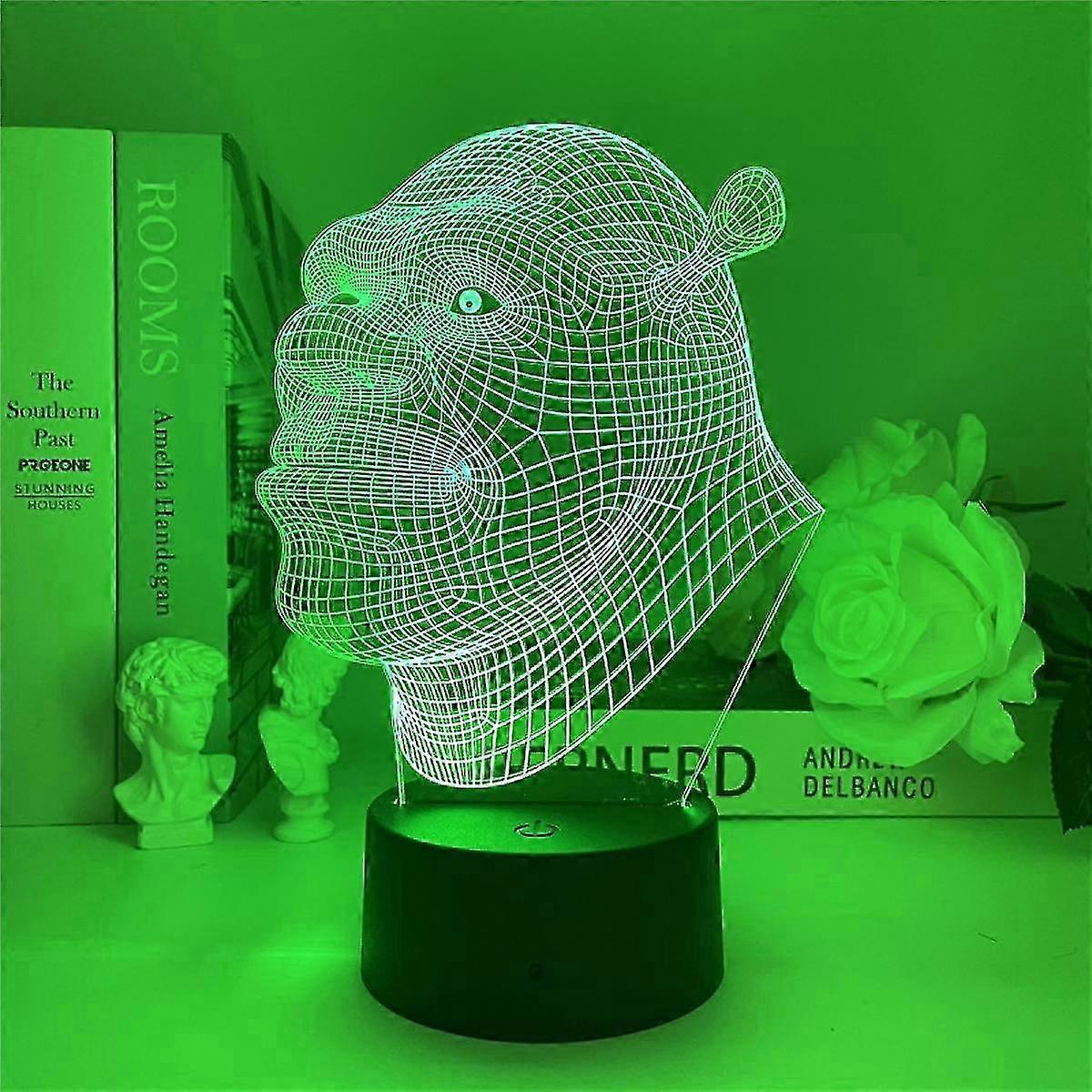 Figurines - Shrek 2 Movie Action Figure - 3d Illusion Led Shrek Forever After Night Light 7 Color Change Srmart Touch Control Lighting Toys Boys