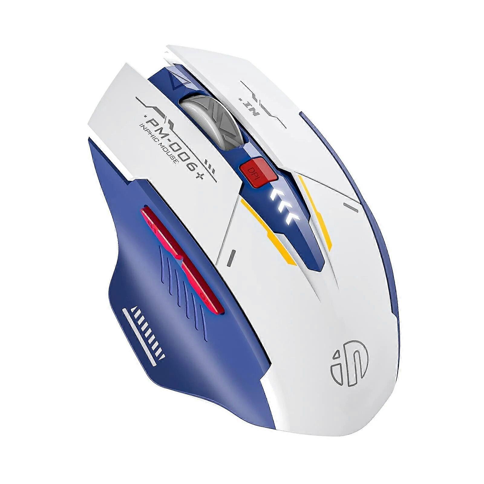 2.4G Wireless Mouse Rechargeable Ergonomic Silent Mice with 2.4G USB Receiver Mecha Style Mouse Wireless for Laptop Computer Mac Mice & Trackballs