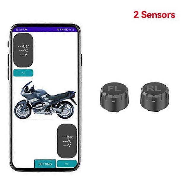 Däcktryckssensorer Motorcykel TPMS Däcktrycksövervakningssystem Android / IOS Bluetooth-kompatibel extern sensor bil TMPS